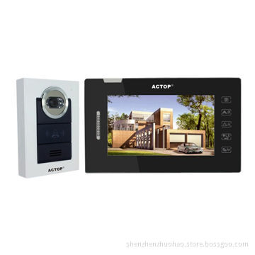 2014 hot sale 7-inch wire memory with night version touch keypad video door phone